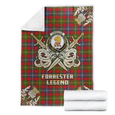 Forrester Tartan Gold Courage Symbol Blanket